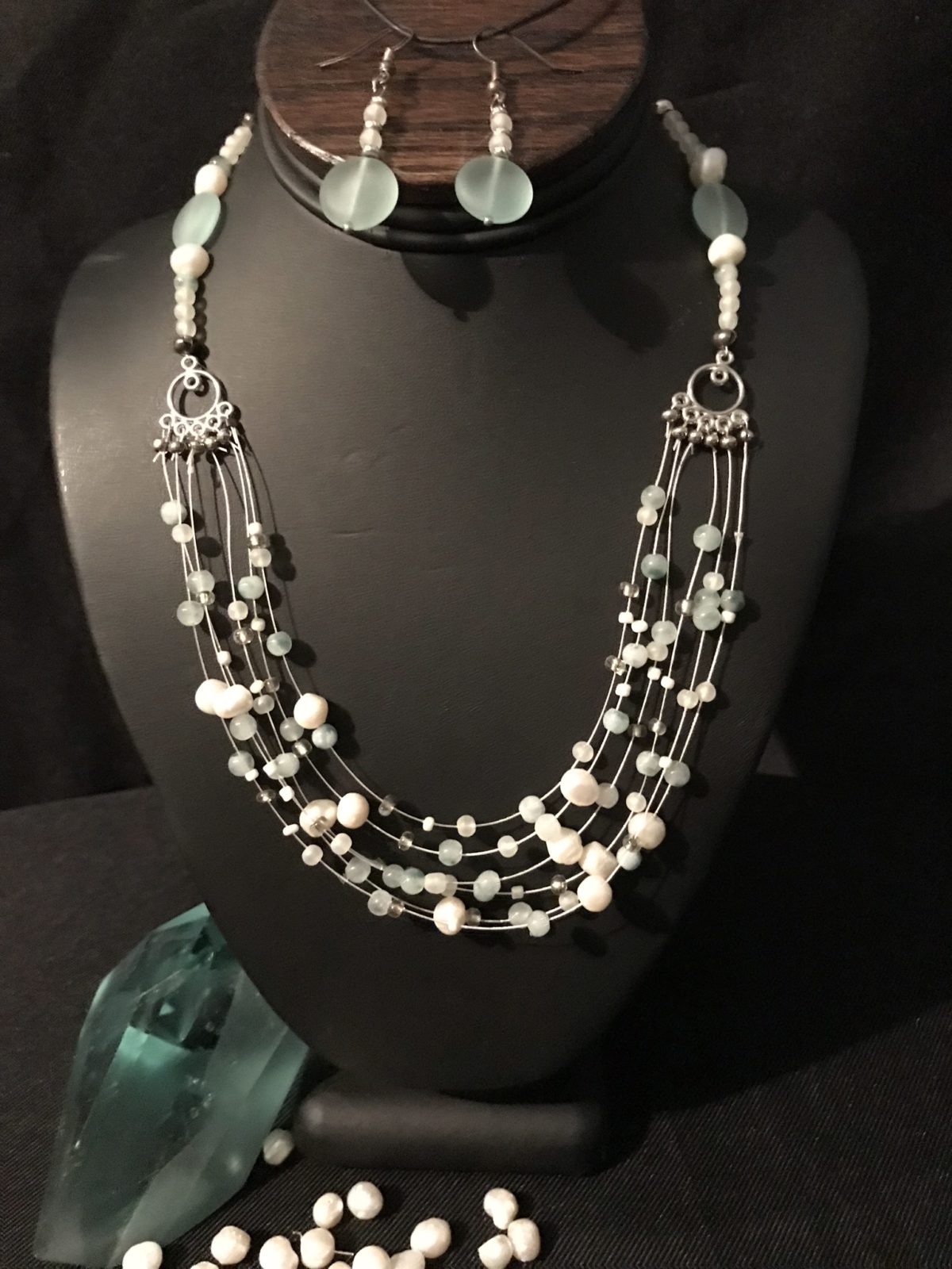 Seafoam Glass & Pearls